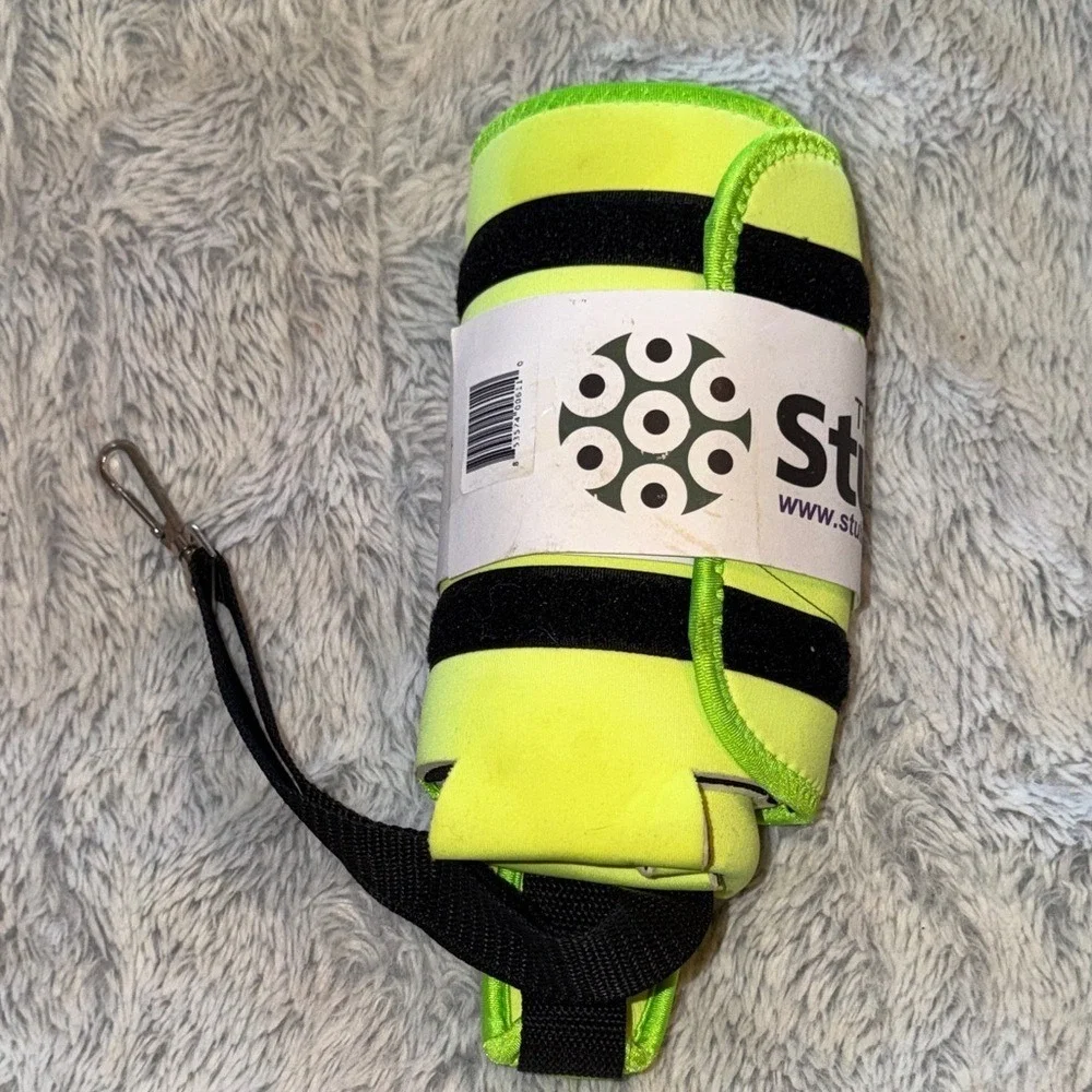 Stubby Strip Vino Wine Carrier Neon Lime Green Neoprene Bottle Insulator Sleeve